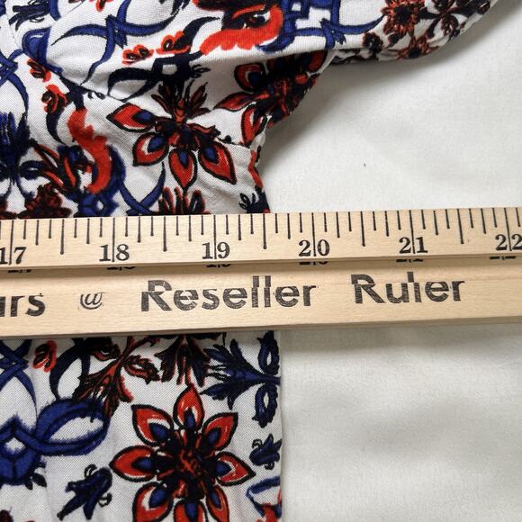 Ali Miles Shirt Size L Multicolor Floral Paisley Studded Boho Top Peasant Blouse - Picture 8 of 15